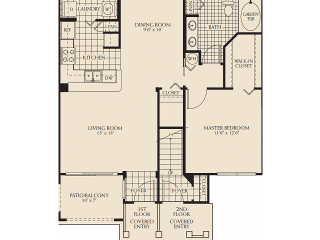 Arbor Lakes Ashley Floor Plan One Bedroom One Bathroom Sanford Orlando Florida