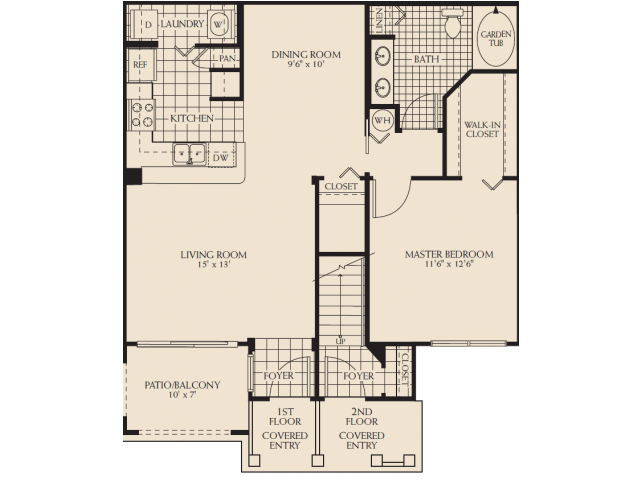Arbor Lakes Ashley Floor Plan One Bedroom One Bathroom Sanford Orlando Florida