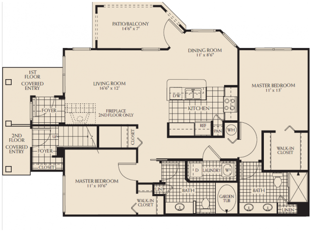 Arbor Lakes Hamilton Floor Plan Two Bedroom Two Bathroom Sanford Orlando Florida