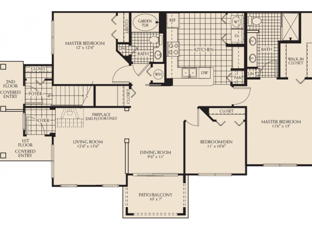 Arbor Lakes Madison Floor Plan Three Bedroom Two Bathroom Sanford Orlando Florida