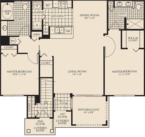 Arbor Lakes Riverbridge Floor Plan Two Bedroom Two Bathroom Sanford Orlando Florida
