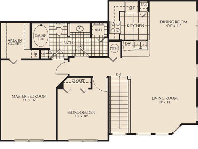 Arbor Lakes Rockwell Floor Plan Two Bedroom One Bathroom Sanford Orlando Florida