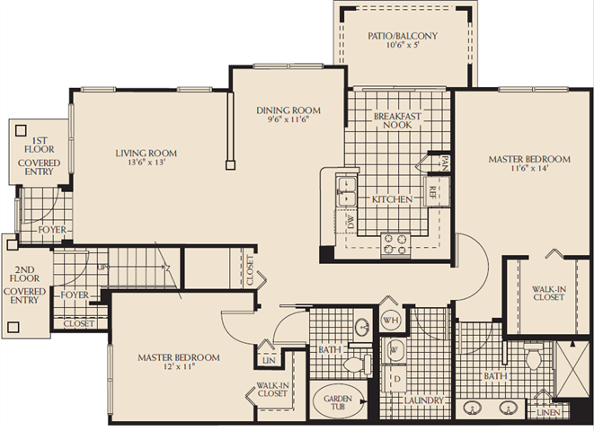Arbor Lakes Victorian Floor Plan Two Bedroom Two Bathroom Sanford Orlando Florida