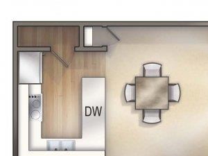 Cambridge Floor plan 1 bed 1 bath Foxcroft Tampa FL