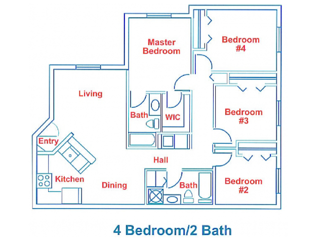 Four Bedroom Renovated Floor Plan 6
