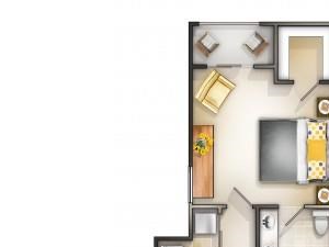 Two Bedroom Two and Half Bathrooms Two Story Floor Plan Two Bedroom Two and Half Bathrooms Two Story Floor Plan at Magnolia Place, Gainesville, 32606