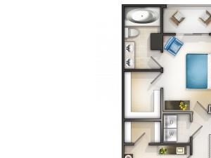 Three Bedrooms Two and Half Bathrooms Two Story Floor Plan Three Bedrooms Two and Half Bathrooms Two Story Floor Plan at Magnolia Place, Gainesville, Florida