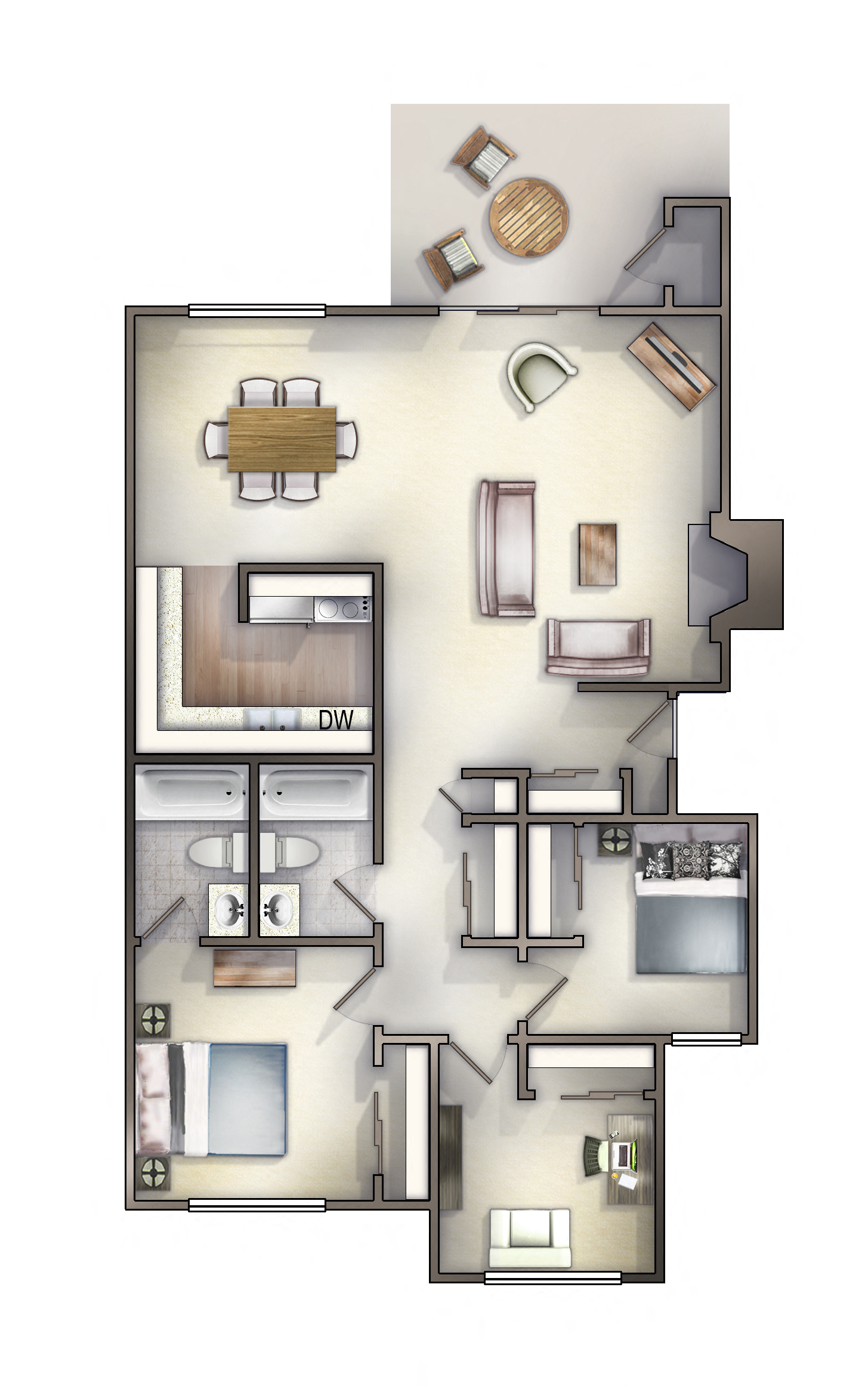 Three Bedroom two bathroom Rollingwood Commons Fair Oaks, Sacramento, CA