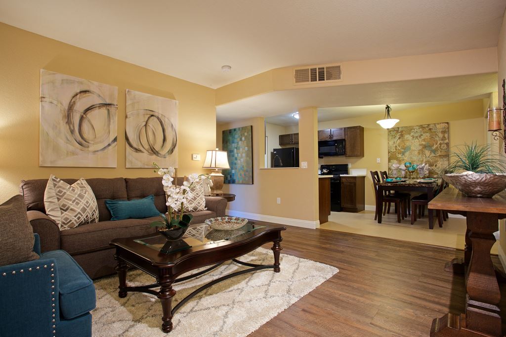 Living Room Dining Room at Solevita Apartments,Hendersons,89014