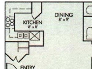 Granada Floor Plan two bedroom one bathroom Valencia Las Vegas, Nevada