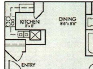 Sevilla floor plan with two bedroom two bathroom Valencia Las Vegas, Nevada