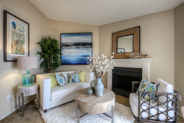 Fireplace Living at Waterford Apartments, Everett, WA