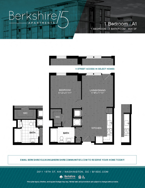 A1 Floor Plan at Berkshire 15, Washington, Washington