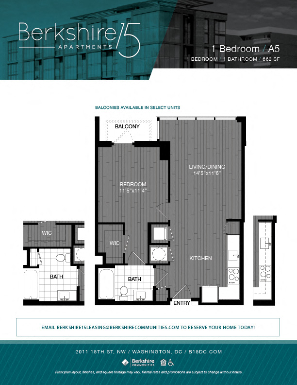 A5-Floor Plan at Berkshire 15, Washington, DC, 20009
