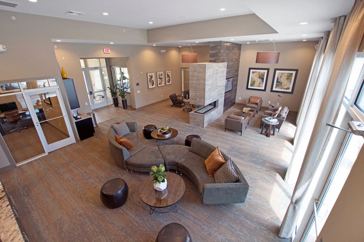 a view of the living room from the second floor