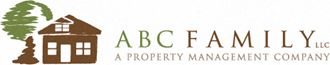 a property management company logo with a house and a tree