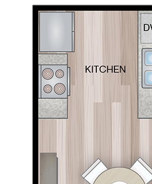 Studio Floor Plan | Terrace Hill Apartments in El Paso, TX