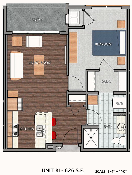 One Bedroom, One Bathroom