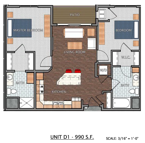 Two Bedroom, Two Bathroom