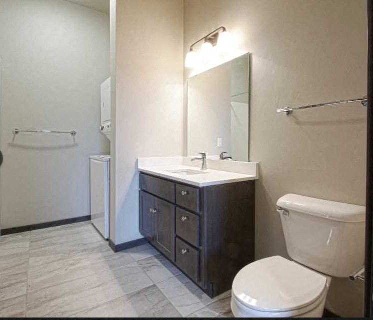 a bathroom with a toilet and a sink and a mirror