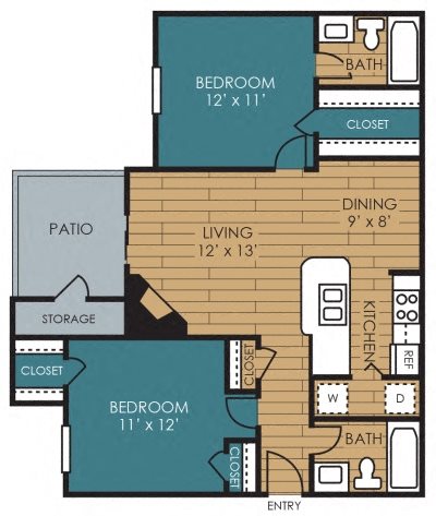 Hampton floor plan at The Manhattan