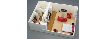 Peoples Choice for a Studio in Haltom City, TX. The Roper is 327 sq ft of living space.