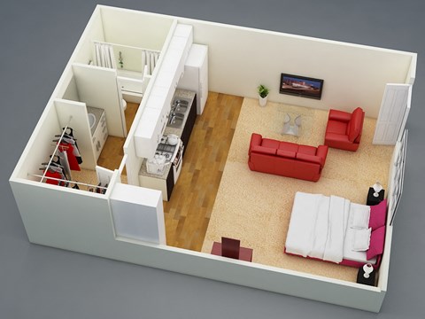 Peoples Choice for a Studio in Haltom City, TX. The Roper is 327 sq ft of living space.