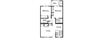 Brittany Court two bedroom 2D floor plan