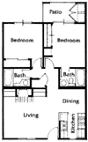 Brittany Court two bedroom 2D floor plan
