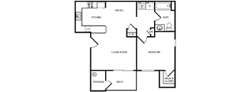 Desert Sands one bedroom floor plan.