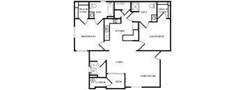 Desert Sands two bedroom floor plan. 
