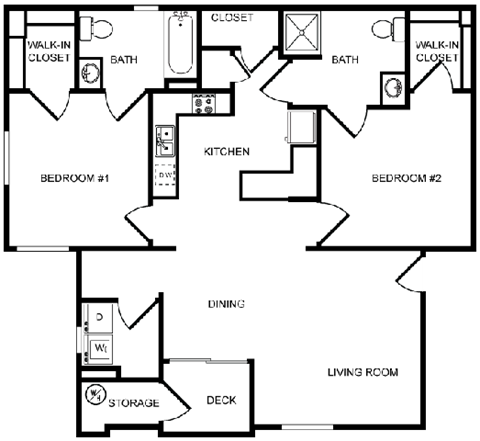 Desert Sands two bedroom floor plan. 
