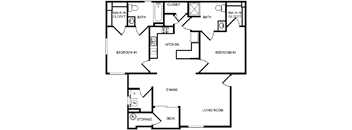 Desert Sands two bedroom floor plan. 