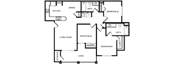 Desert Sands three bedroom floor plan. 