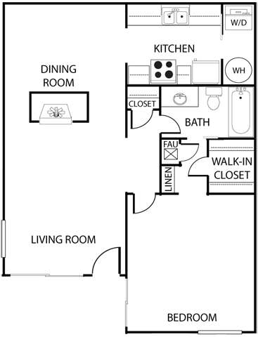 El Dorado Place one bedroom floor plan