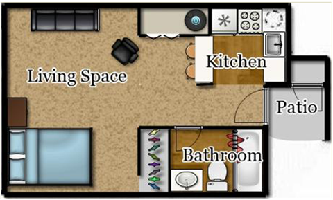 El Encanto new studio floor plan