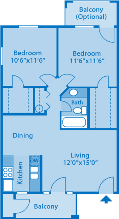 Foothills Apartments 2A Floor Plan