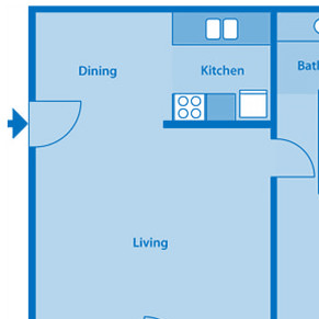Tanglewood One Bedroom Medium Floor Plan