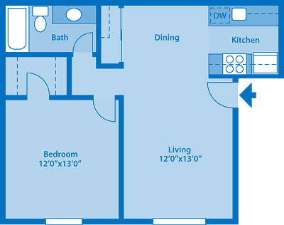 The Springs 1 Bedroom Floor Plan The Waterfall
