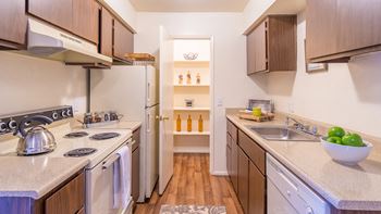 The Springs kitchen with plenty of cabinetry and wood floors