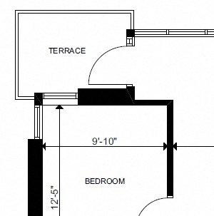 One bedroom plus den, one bathroom apartment layout at Yello On Yates in Victoria, BC