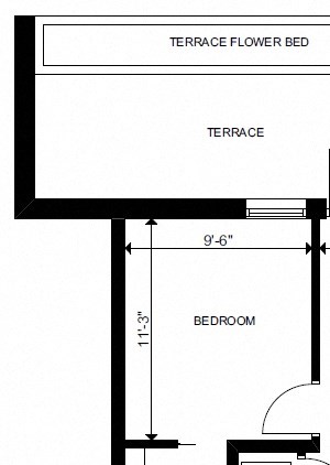 One bedroom, one bathroom apartment layout at Yello On Yates in Victoria, BC