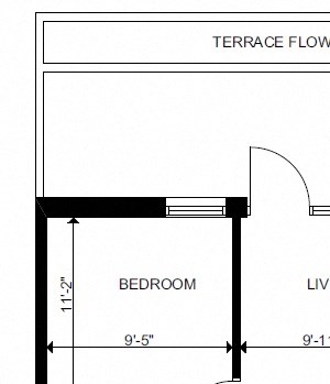 Two bedroom, two bathroom apartment layout at Yello On Yates in Victoria, BC
