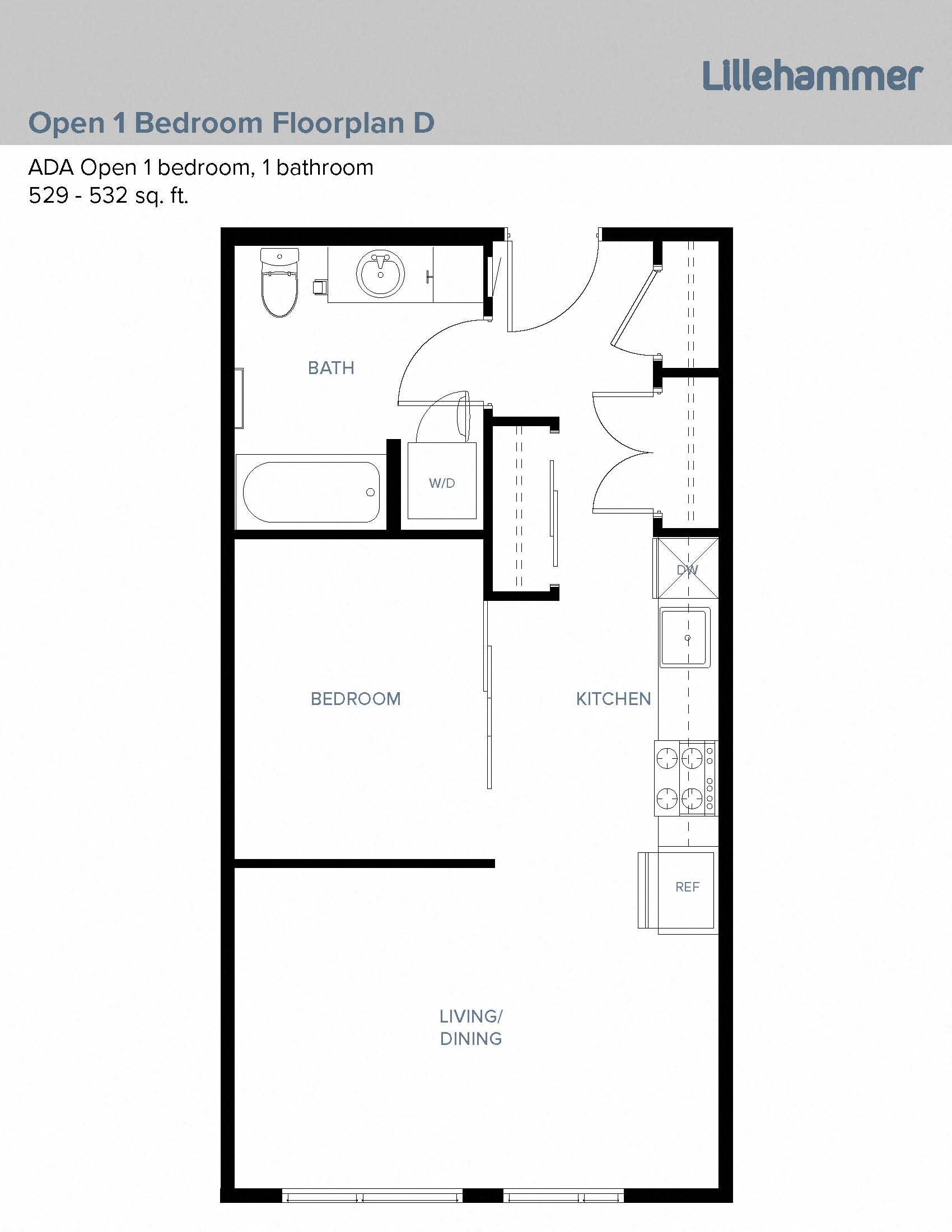 Open 1 Bedroom D