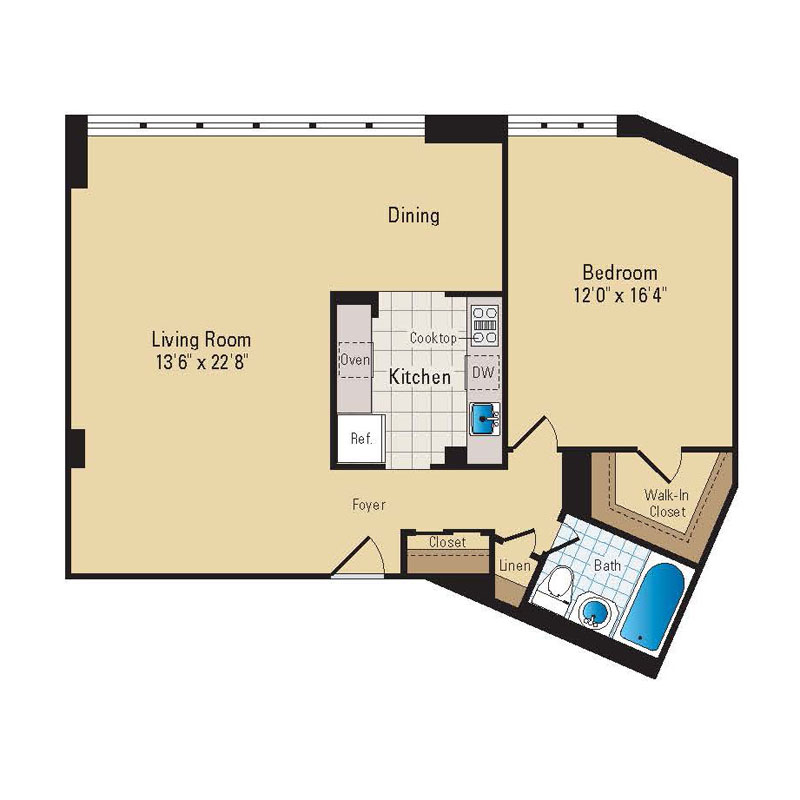 A10 Floor Plan at RiverHouse, Virginia