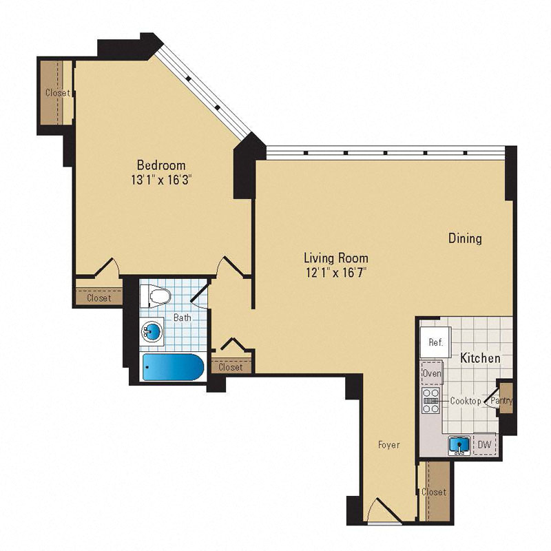 A3 Floor Plan at RiverHouse, Virginia
