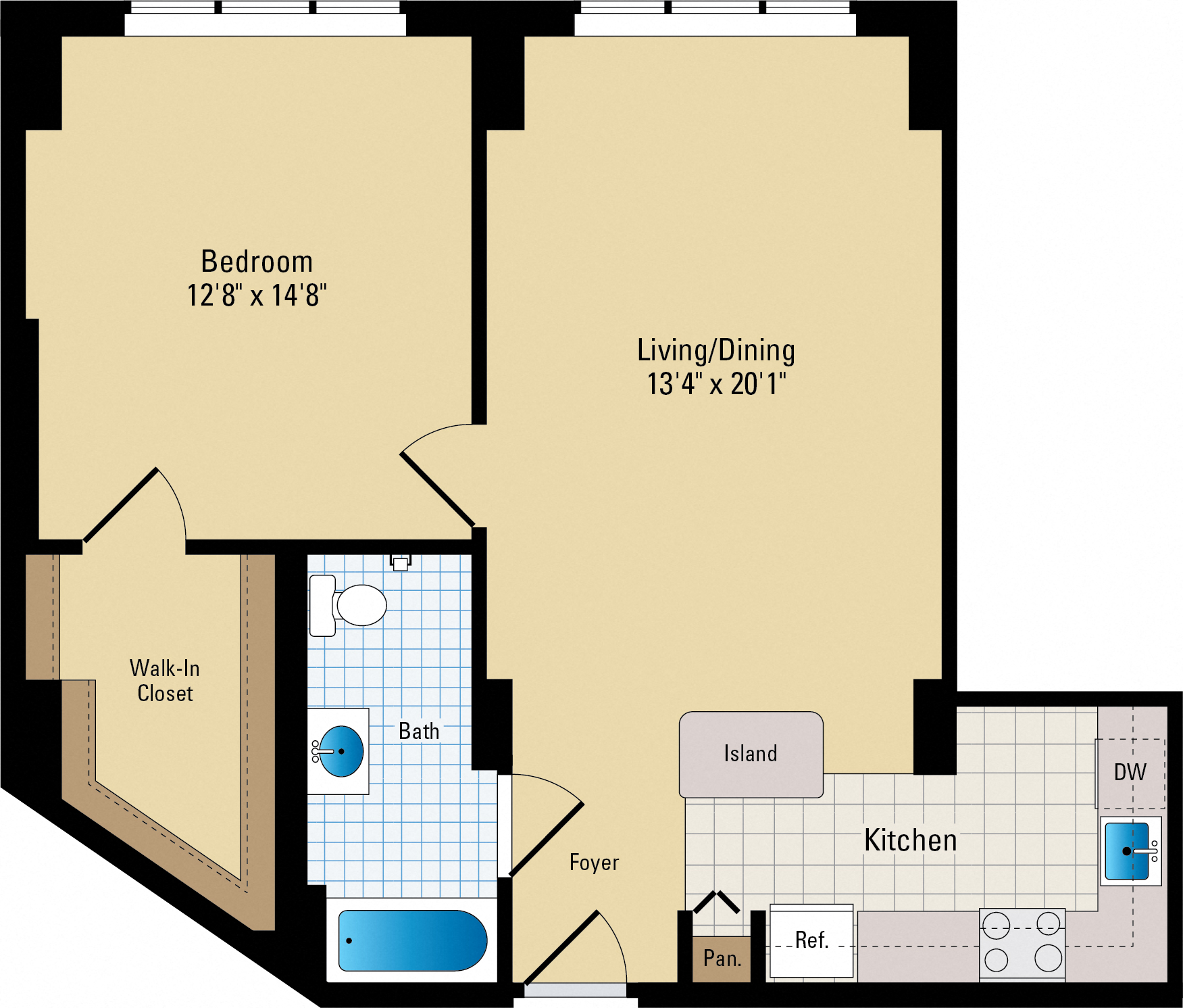 James1 Floor Plan at RiverHouse, Virginia, 22202