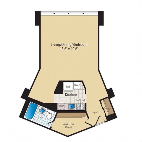 S13 Floor Plan at RiverHouse, Arlington, 22202