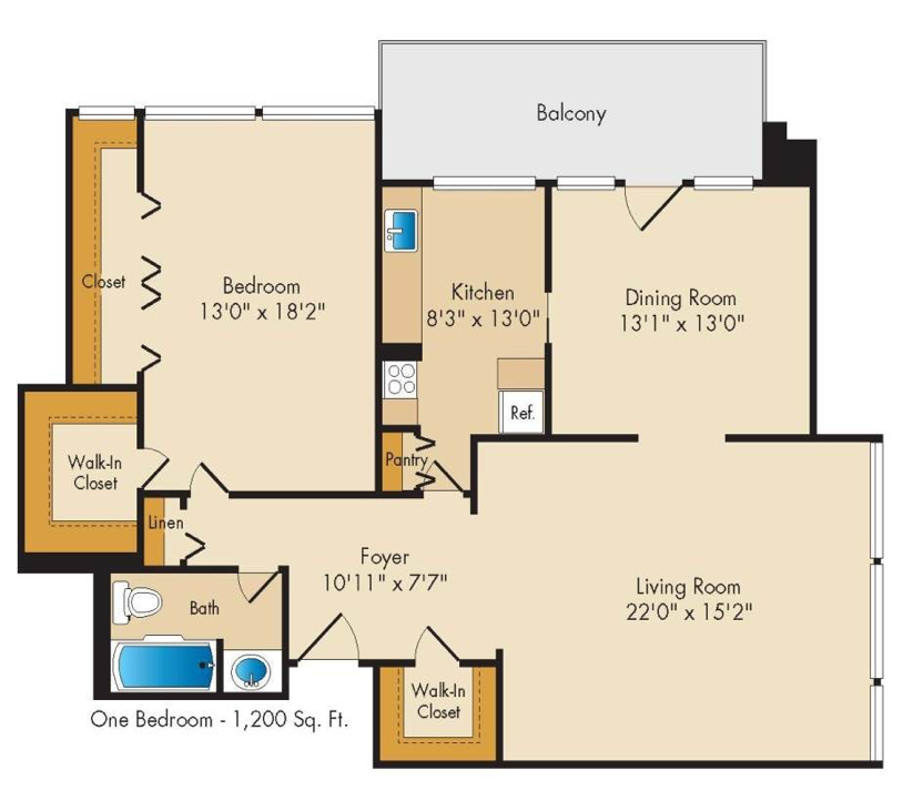 1 Bedroom - 1 Bath | A02