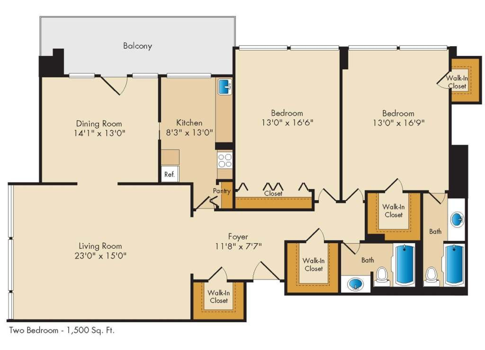 2 Bedroom - 2 Bath | B02